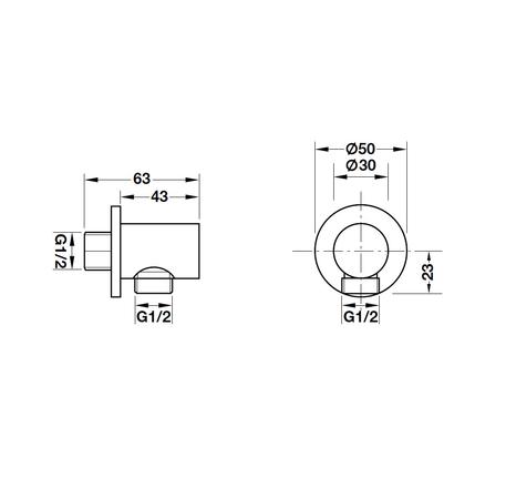 Bộ tiếp nước dạng tròn Hafele 485.60.008